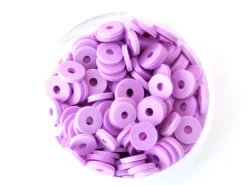 Boite de perles rondelles heishi 6 mm - violet