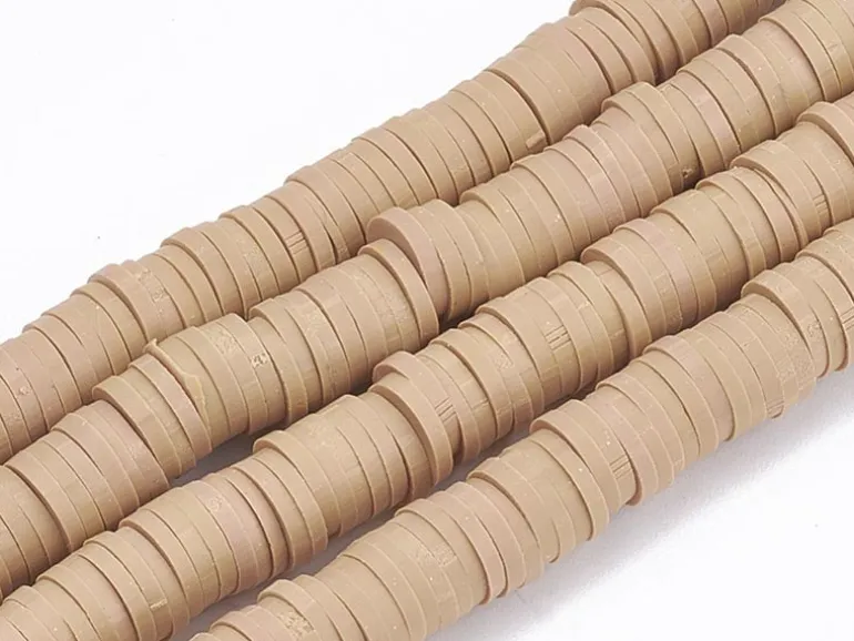 Boite de perles rondelles heishi 6 mm - Sable