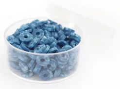 Boite de perles rondelles heishi 6 mm - bleu nature imitation pierre