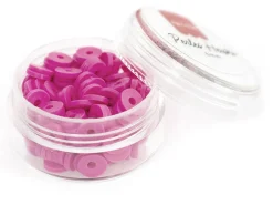 Boite de perles rondelles heishi 6 mm - Rose camélia
