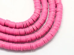 Boite de perles rondelles heishi 6 mm - Rose camélia