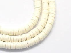 Boite de perles rondelles heishi 6 mm - blanc