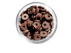 Boite de perles rondelles heishi 6 mm - marron