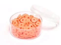 Boite de perles rondelles heishi 6 mm - orange corail