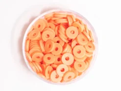 Boite de perles rondelles heishi 6 mm - orange corail