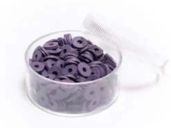 Boite de perles rondelles heishi 6 mm - prune