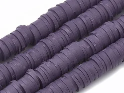 Boite de perles rondelles heishi 6 mm - prune