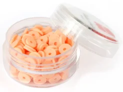 Boite de perles rondelles heishi 6 mm - orange pâle abricot