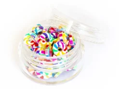 Boite de perles rondelles heishi 6 mm - multicolore arc-en-ciel