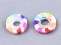 Boite de perles rondelles heishi 6 mm - multicolore arc-en-ciel