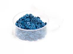 Boite de perles rondelles heishi 3 mm - bleu acier