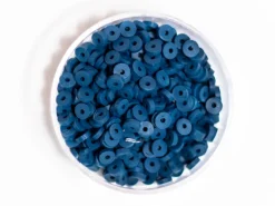Boite de perles rondelles heishi 3 mm - bleu acier