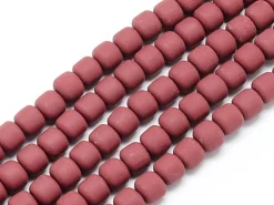Boite de perles tubes Heishi 6 mm - rouge brique