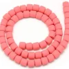 Boite de perles tubes Heishi 6 mm - rose fluo