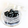 Boite de perles tubes Heishi 6 mm - rayures noir