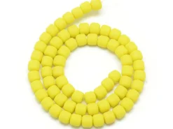 Boite de perles tubes Heishi 6 mm - jaune citron