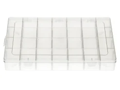 Boite de rangement pour perles - casiers ajustables - 28 compartiments - 21 x 17 x 4 cm