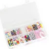 Boite valisette d'assortiment de 12 types de perles en plastique, fil et aiguilles