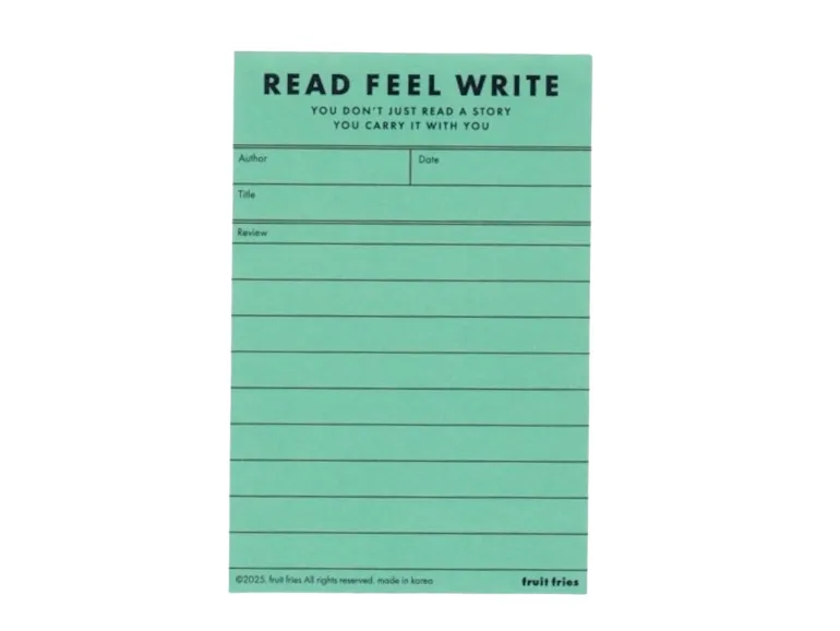 Book Review Memopad Turquoise - Fruit Fries Design Lab