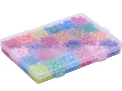 Boîte d'assortiment de perles en plastiques pony beads - 24 couleurs