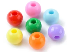 Boîte de 490 perles opaques rondes - 7 couleurs - 6 mm