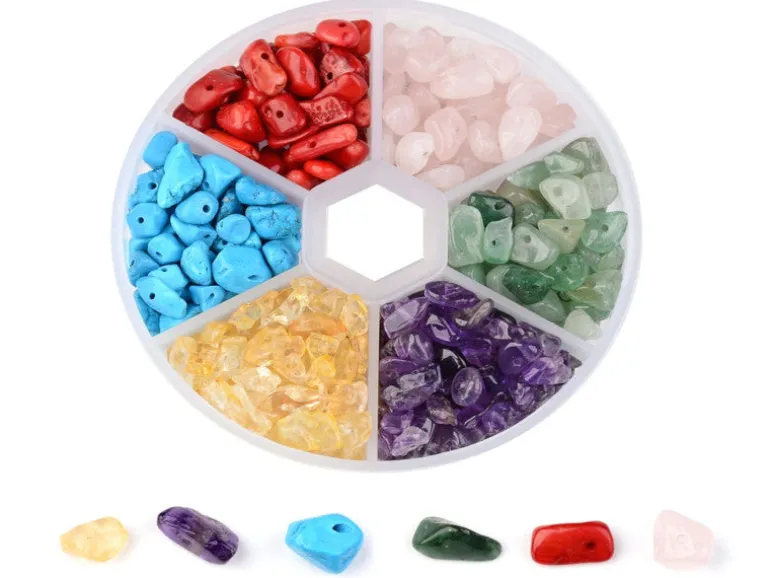 Boîte de perles naturelles - 6 couleurs