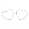 Boucles d'oreilles créoles en forme de coeur - Doré à l'or fin 18k