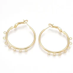 Boucles d'oreilles créoles 30 mm - dorées à l'or fin
