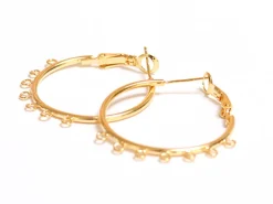 Boucles d'oreilles créoles 30 mm - dorées à l'or fin