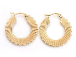 Boucles d'oreilles créoles - acier inoxydable - 30 mm