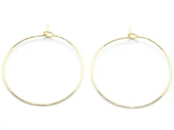 Boucles d'oreilles créoles 20mm - doré à l'or fin 18K