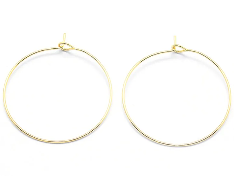 Boucles d'oreilles créoles 20mm - doré à l'or fin 18K