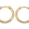 Boucles d'oreilles créoles huggie - doré à l'or fin 18K - 17 mm