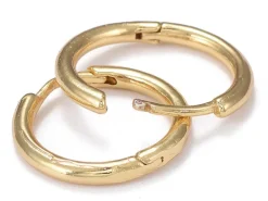 Boucles d'oreilles créoles huggie - doré à l'or fin 18K - 17 mm