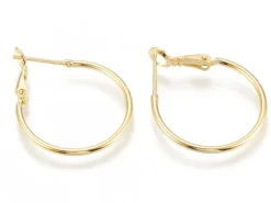 Boucles d'oreilles créoles 25 mm - plaquées or fin 24K
