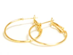 Boucles d'oreilles créoles 25 mm - plaquées or fin 24K