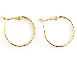 Boucles d'oreilles créoles 25 mm - plaquées or fin 24K