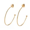 Boucles d'oreilles demi-créoles pour perles heishi - Doré à l'or fin 18k - 36 x 36 mm