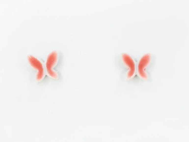 Boucles d'oreilles en porcelaine Papillon - La Petite Epicerie