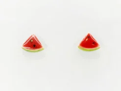 Boucles d'oreilles en porcelaine - Pastèque