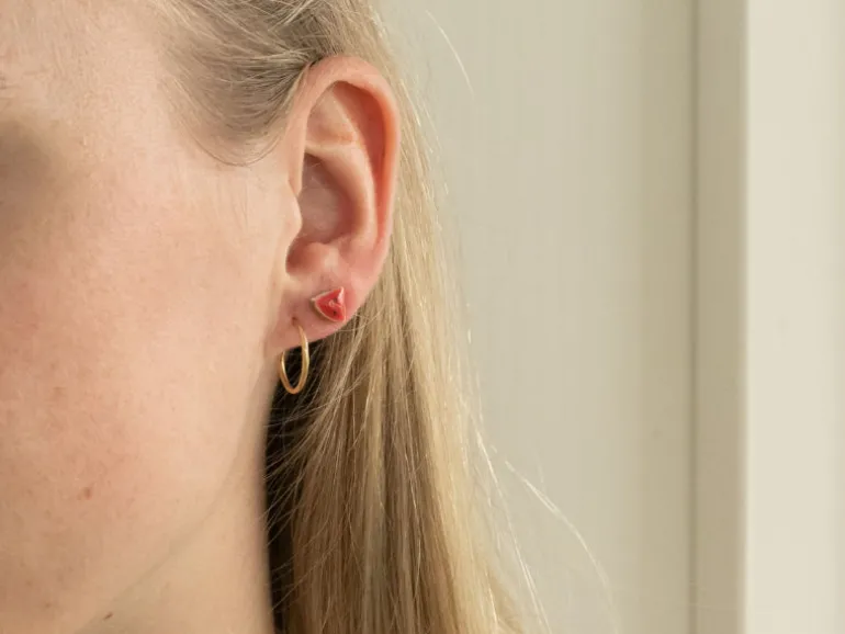 Boucles d'oreilles en porcelaine - Pastèque