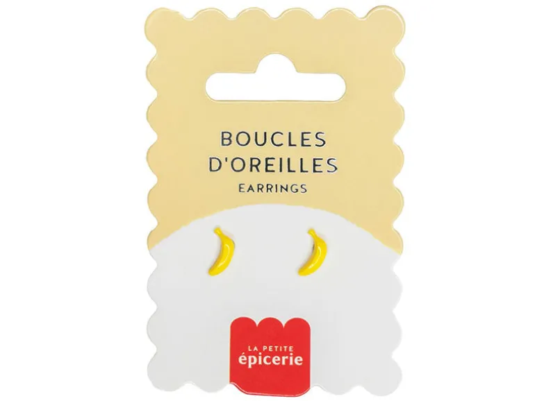 Boucles d'oreilles en porcelaine Banane - La Petite Epicerie