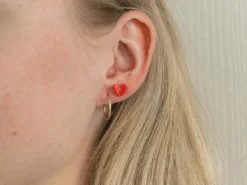 Boucles d'oreilles en porcelaine coeur - La Petite Epicerie
