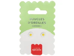 Boucles d'oreilles en porcelaine - Pâquerette