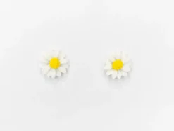 Boucles d'oreilles en porcelaine - Pâquerette