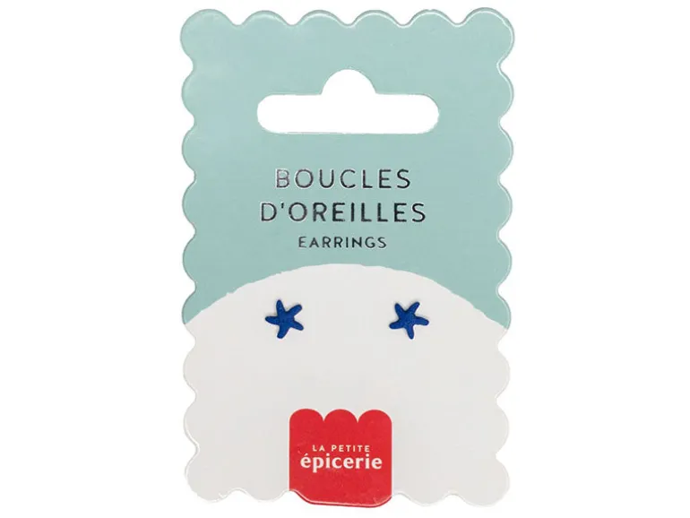 Boucles d'oreilles en porcelaine - Étoile de mer