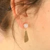 Boucles d'oreilles Raphaëlle rose - Kit bijoux précieux dorés à l'or fin
