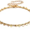 Bracelet à breloque - 19 cm - Acier inoxydable couleur or