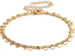 Bracelet à breloque - 19 cm - Acier inoxydable couleur or