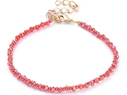 Bracelet à perles de verre - rouge irisé